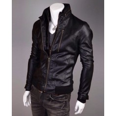 Men Faux Leather Jacket C2